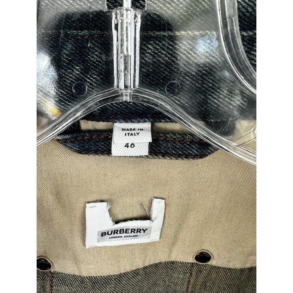 Burberry Mens Denim Jacket Oversized Jean Italy Size 46 Shacket Large Carpenter - Picture 9 of 16